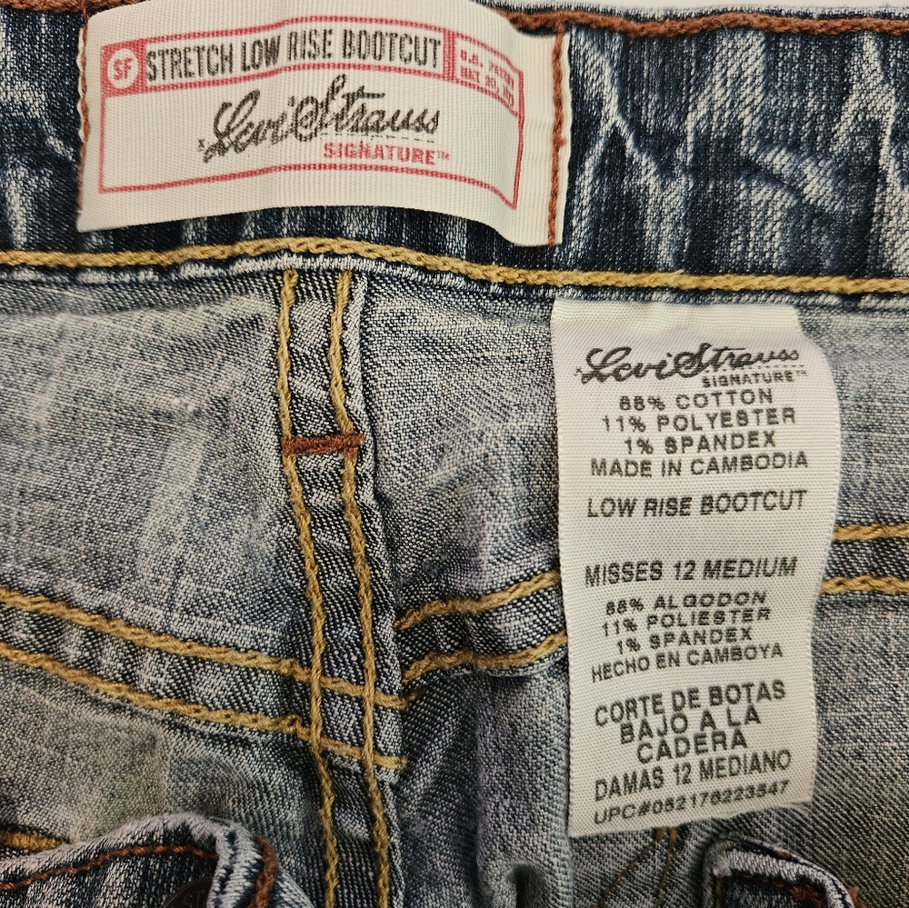 Levi Strauss Bootcut Lowrise Stretch Denim Jeans Sz 12M - Picture 6 of 8